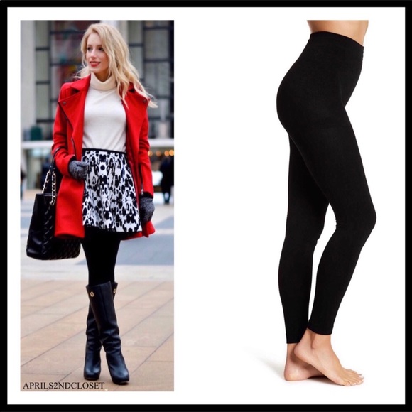 BLACK FLEECE FAUX FUR LINED LEGGINGS - Picture 10 of 11